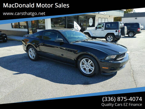 2011 Ford Mustang for sale at MacDonald Motor Sales in High Point NC