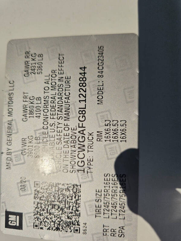 2020 Chevrolet Express 2500