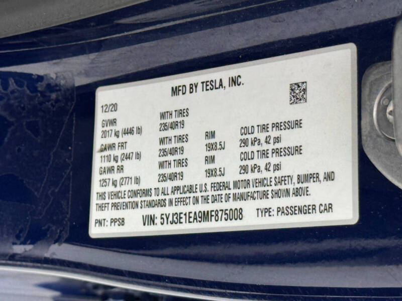 2021 Tesla Model 3 Standard Range Plus