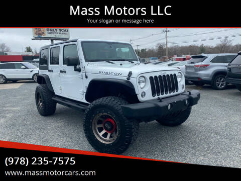 2015 Jeep Wrangler Unlimited for sale at Mass Motors LLC in Worcester MA