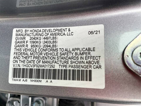 2021 Honda Accord Hybrid Touring