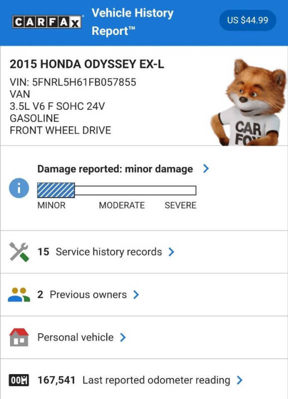 2015 Honda Odyssey EX-L
