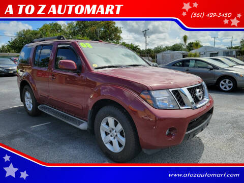 2008 Nissan Pathfinder for sale at A TO Z  AUTOMART in West Palm Beach FL