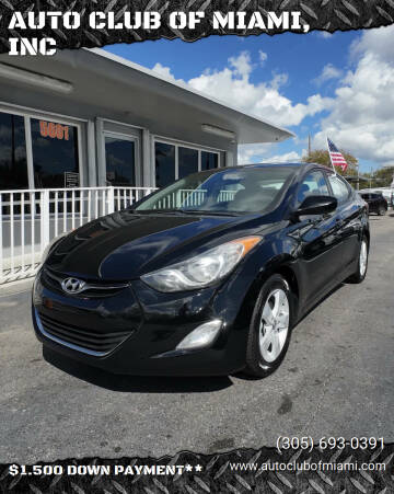 2013 Hyundai Elantra for sale at AUTO CLUB OF MIAMI, INC in Miami FL