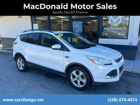2014 Ford Escape for sale at MacDonald Motor Sales in High Point NC