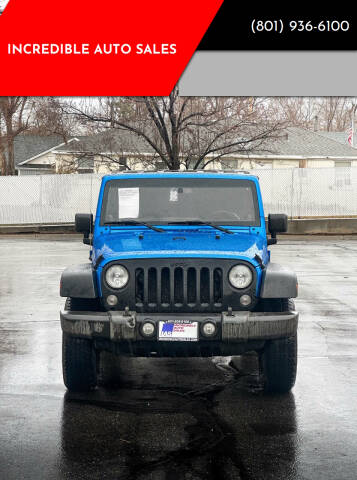 2014 Jeep Wrangler Unlimited for sale at INCREDIBLE AUTO SALES in Bountiful UT