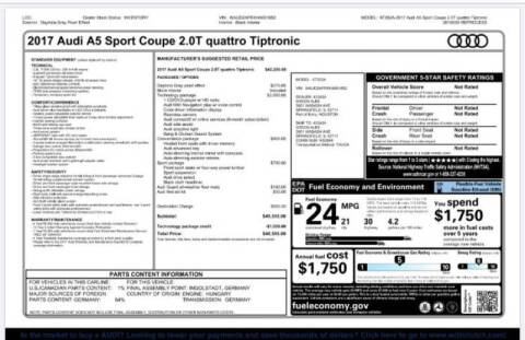 2017 Audi A5 2.0T quattro Sport