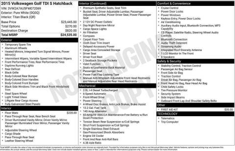2015 Volkswagen Golf TDI S