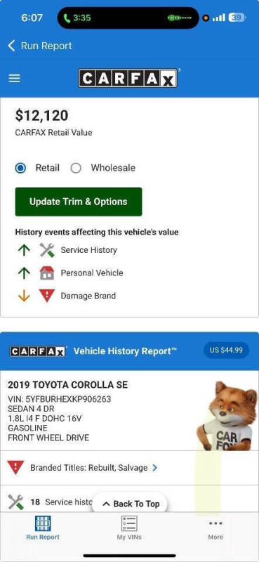 2019 Toyota Corolla SE