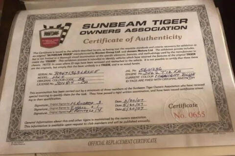1965 Sunbeam Tiger