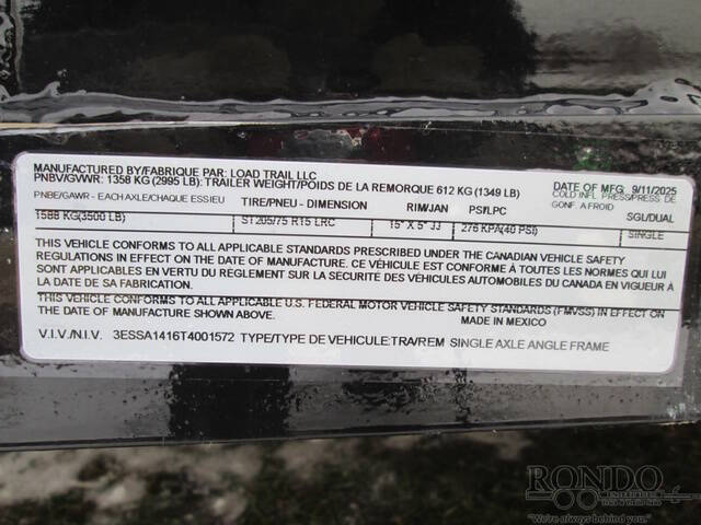 2026 Load Trail Single Axle Utility SE8314031
