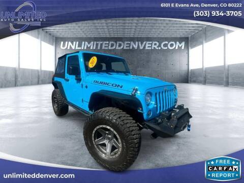 2017 Jeep Wrangler for sale at Unlimited Auto Sales in Denver CO