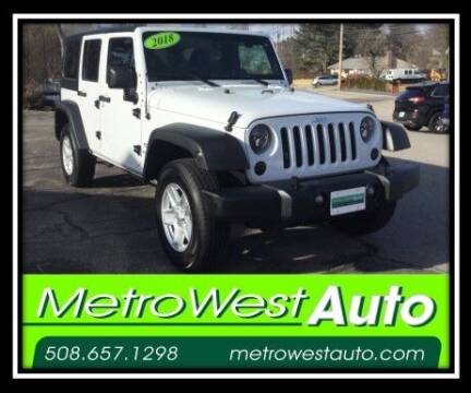 2018 Jeep Wrangler JK Unlimited for sale at Metro West Auto in Bellingham MA