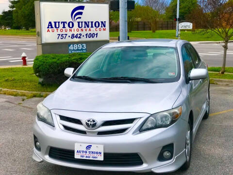 2012 Toyota Corolla for sale at Auto Union LLC in Virginia Beach VA