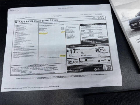 2017 Audi R8 5.2 quattro V10