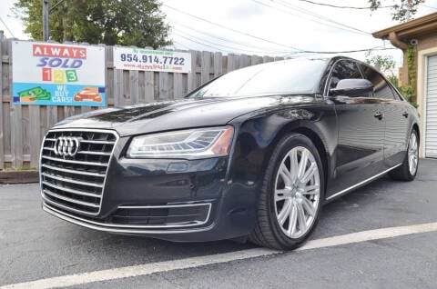 2016 Audi A8 L for sale at ALWAYSSOLD123 INC in Fort Lauderdale FL