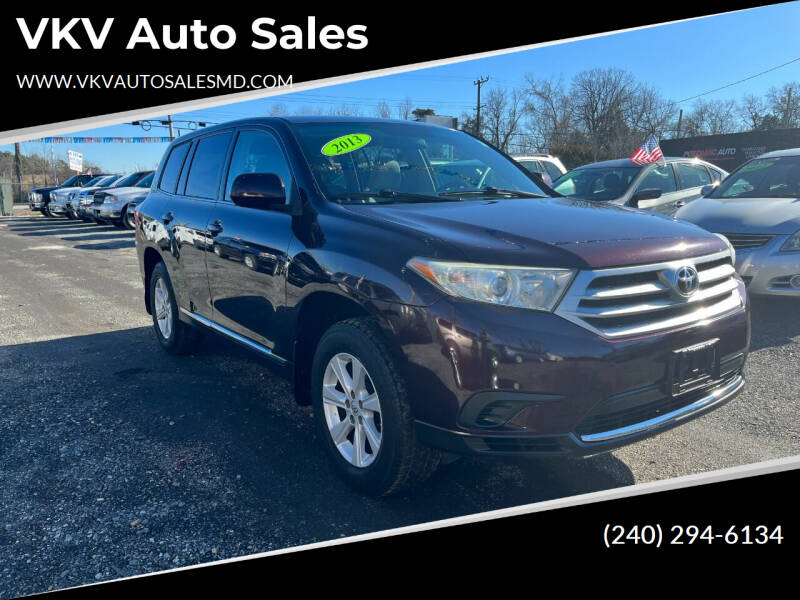 2013 Toyota Highlander for sale at VKV Auto Sales in Laurel MD