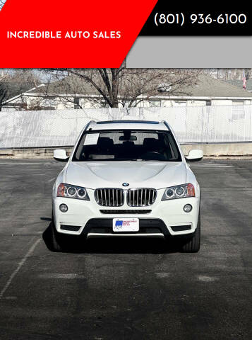 2013 BMW X3 for sale at INCREDIBLE AUTO SALES in Bountiful UT