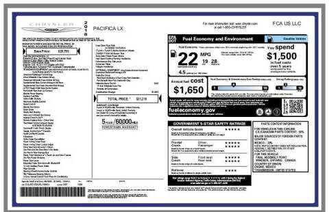 2018 Chrysler Pacifica LX