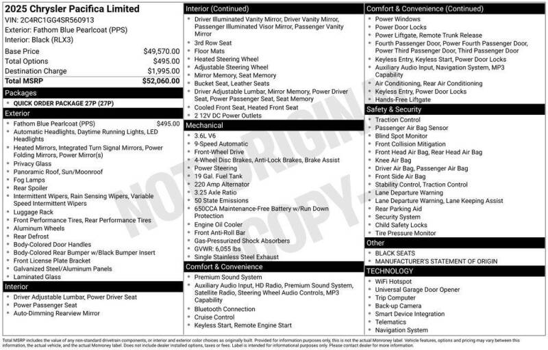 2025 Chrysler Pacifica Limited