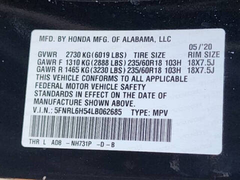 2020 Honda Odyssey EX