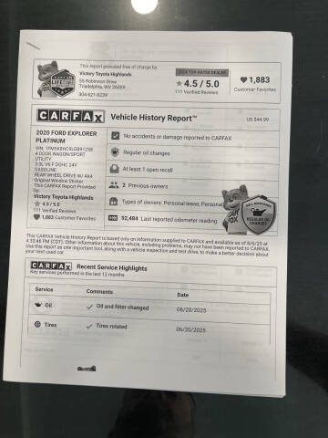 2020 Ford Explorer Platinum