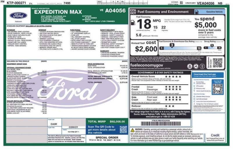 2027 Ford Expedition MAX Platinum