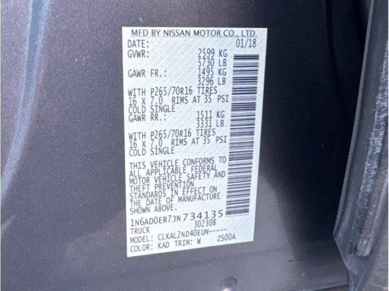 2018 Nissan Frontier SV