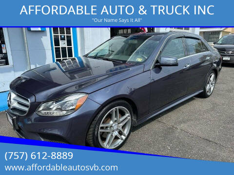 2014 Mercedes-Benz E-Class for sale at AFFORDABLE AUTO & TRUCK INC in Virginia Beach VA