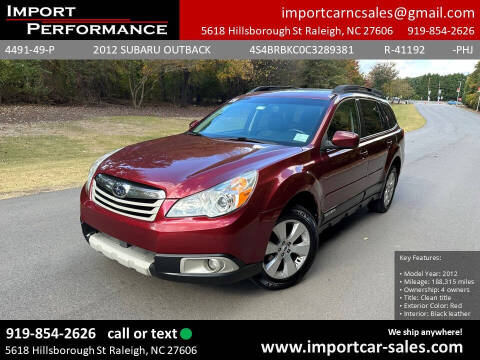 2012 Subaru Outback for sale at Import Performance Sales in Raleigh NC