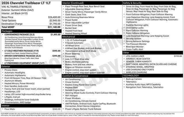 2026 Chevrolet TrailBlazer LT