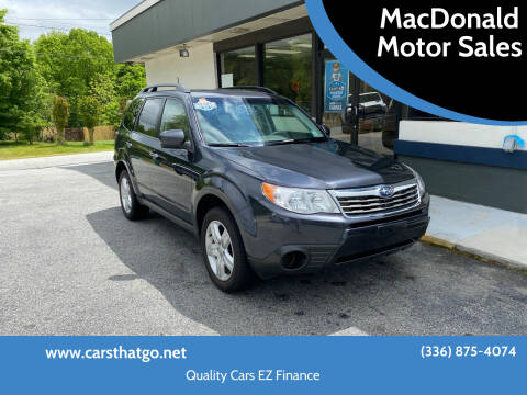 2010 Subaru Forester for sale at MacDonald Motor Sales in High Point NC