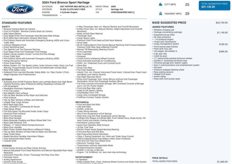 2024 Ford Bronco Sport Heritage