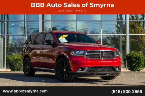 2015 Dodge Durango for sale at BBB Auto Sales of Smyrna in Smyrna TN