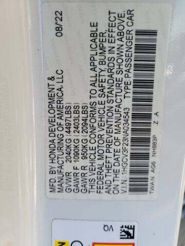 2022 Honda Accord Hybrid Sport