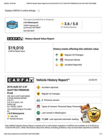 2018 Audi Q7 2.0T quattro Premium Plus