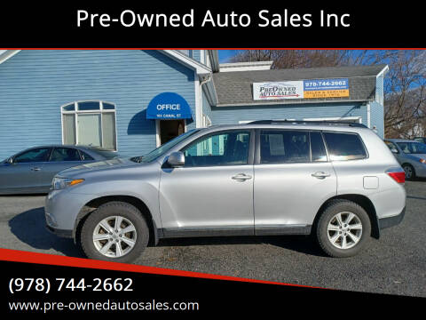 2013 Toyota Highlander for sale at Pre-Owned Auto Sales Inc in Salem MA