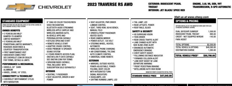 2023 Chevrolet Traverse RS