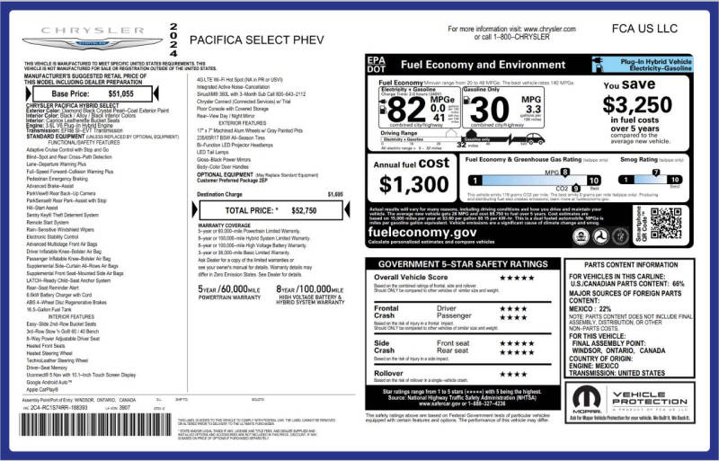 2024 Chrysler Pacifica Plug-In Hybrid Select