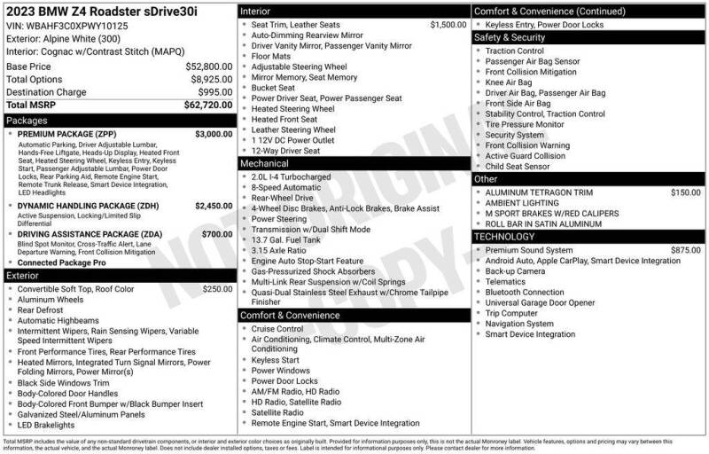 2023 BMW Z4 sDrive30i