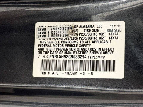 2012 Honda Odyssey Touring