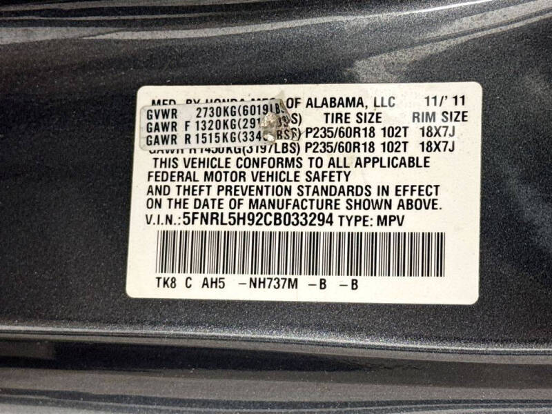 2012 Honda Odyssey Touring