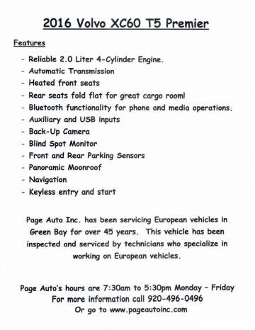 2016 Volvo XC60 T5 Drive-E Premier