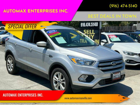 2018 Ford Escape for sale at AUTOMAX ENTERPRISES INC. in Roseville CA