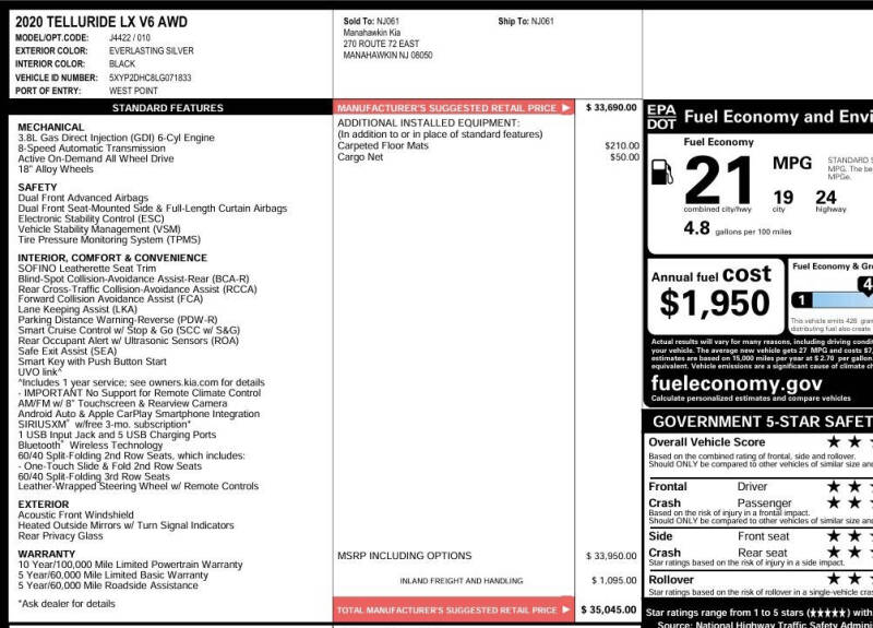 2020 Kia Telluride LX