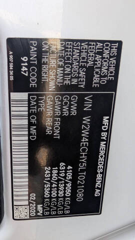 2020 Freightliner Sprinter 2500