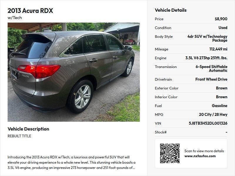 2013 Acura RDX w/Tech