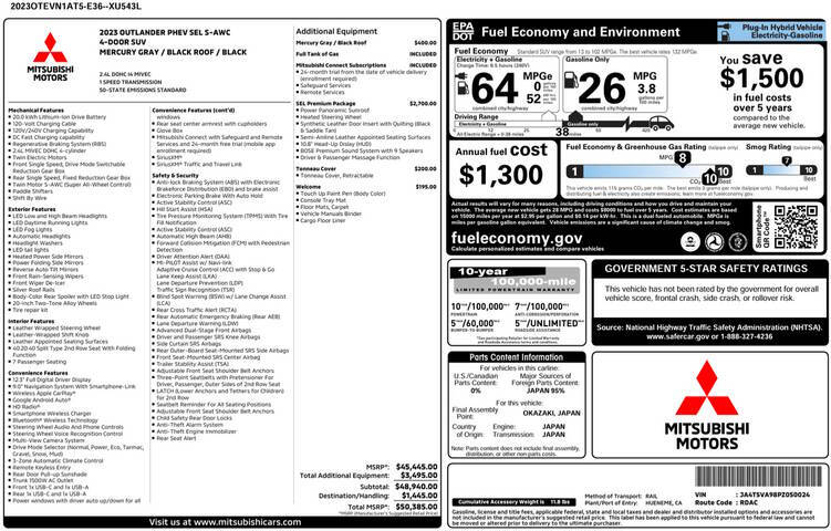 2023 Mitsubishi Outlander PHEV SEL