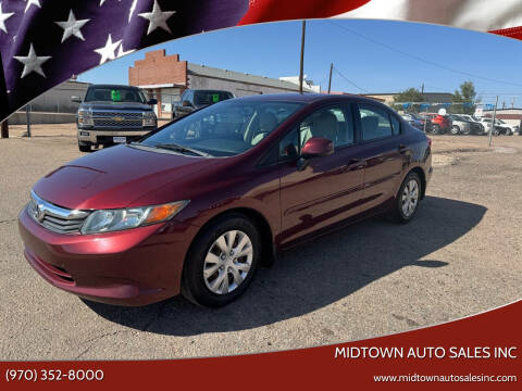 2012 Honda Civic for sale at MIDTOWN AUTO SALES INC in Greeley CO