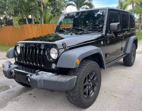 2016 Jeep Wrangler Unlimited for sale at Xtreme Motors in Hollywood FL